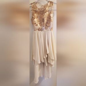 Stunning cream color "high low" dress